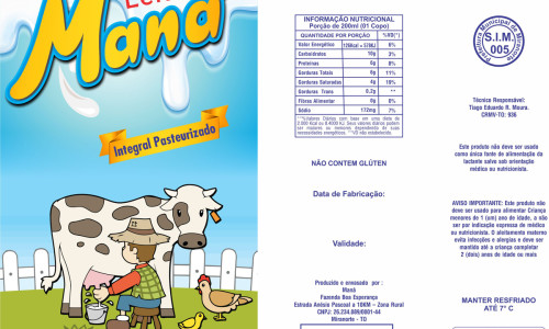 Embalagem Leite Maná